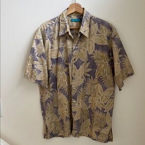 Tori Richard Men's Hawaiian Print button down size large cotton lawn